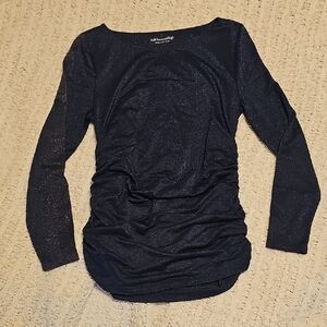 Shimmered Navy Long Sleeve Top